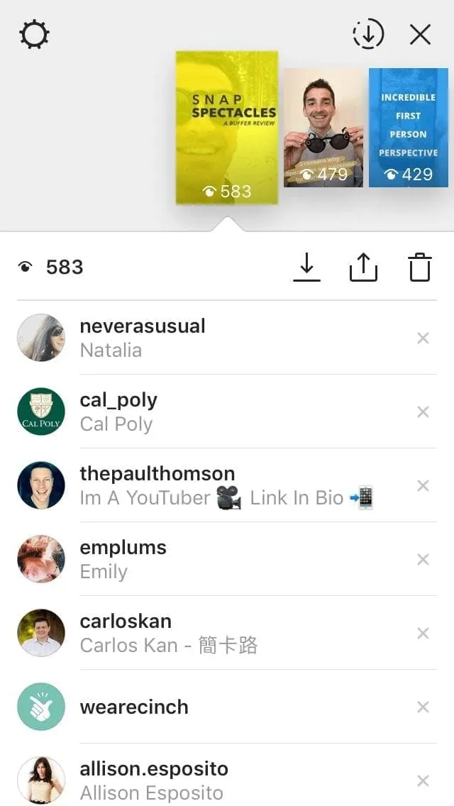 Instagram story metrics