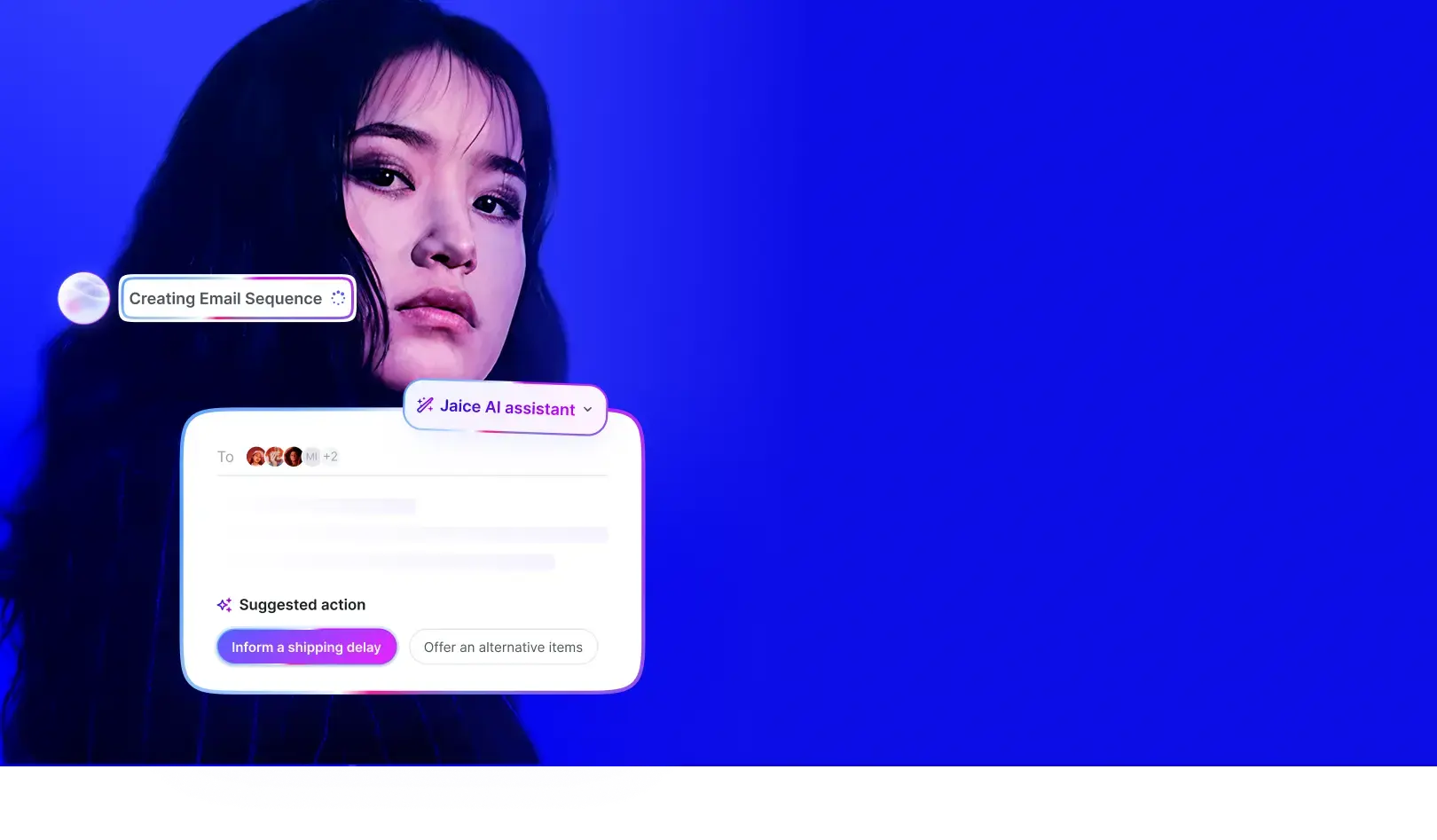 Jaice AI drafting a creator outreach email sequence