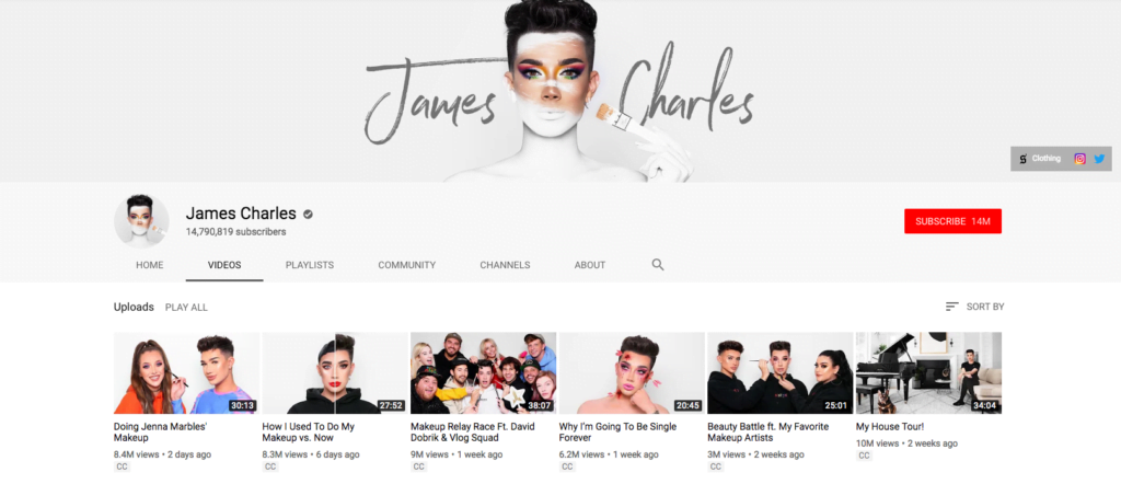 Beauty Influencer James Charles Top Beauty YouTubers 2019