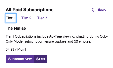 Subscriptions Twitch