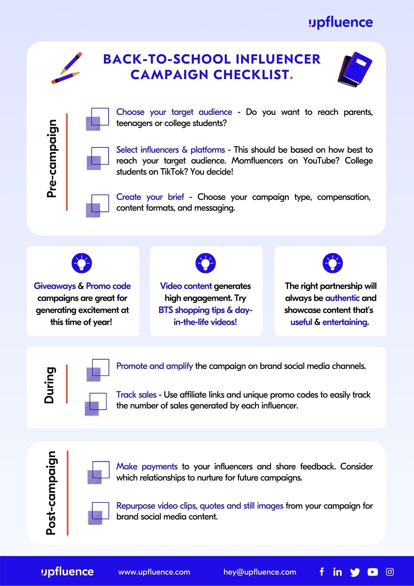 back-to-school influencer campaign checklist