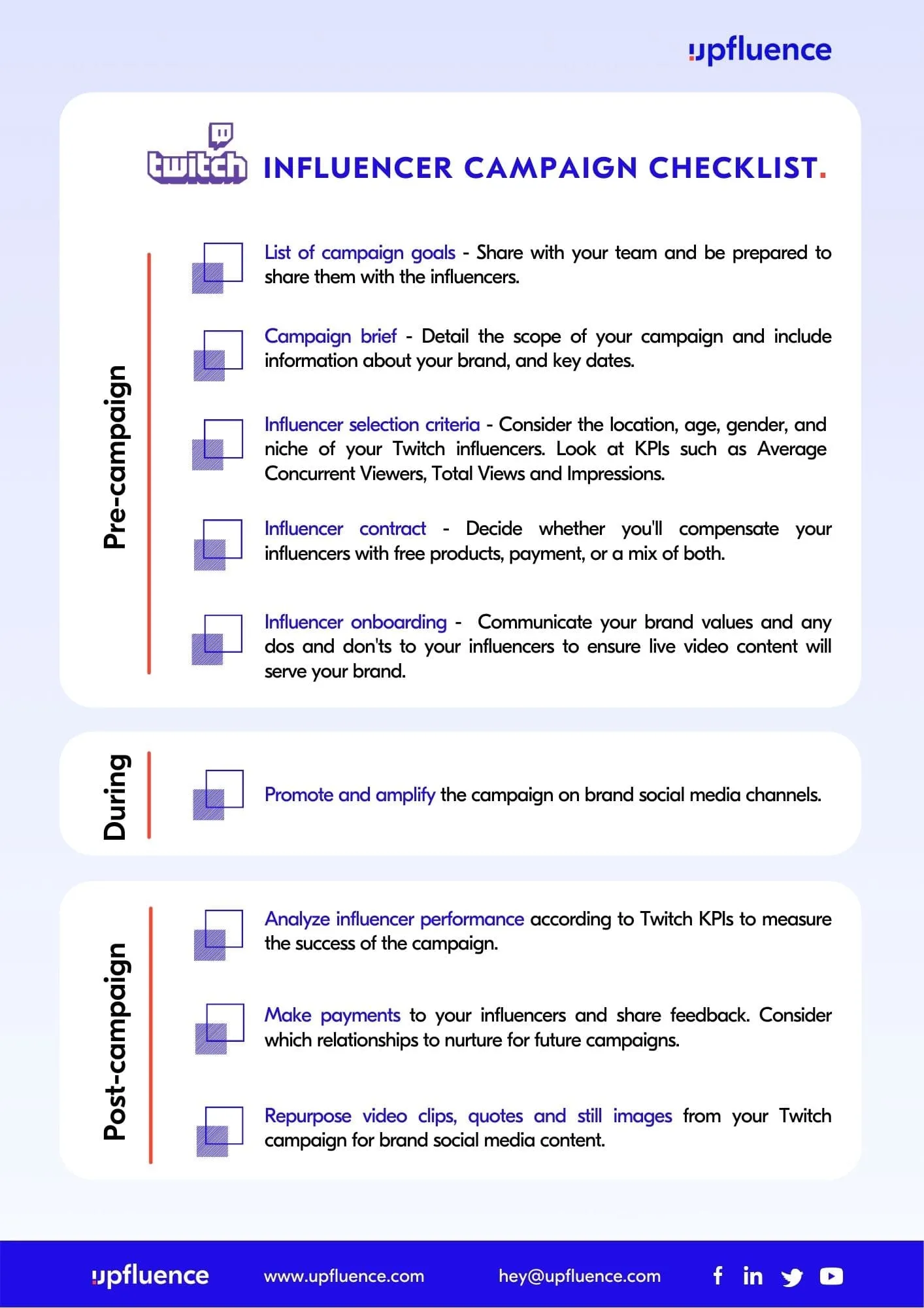 Twitch influencer checklist