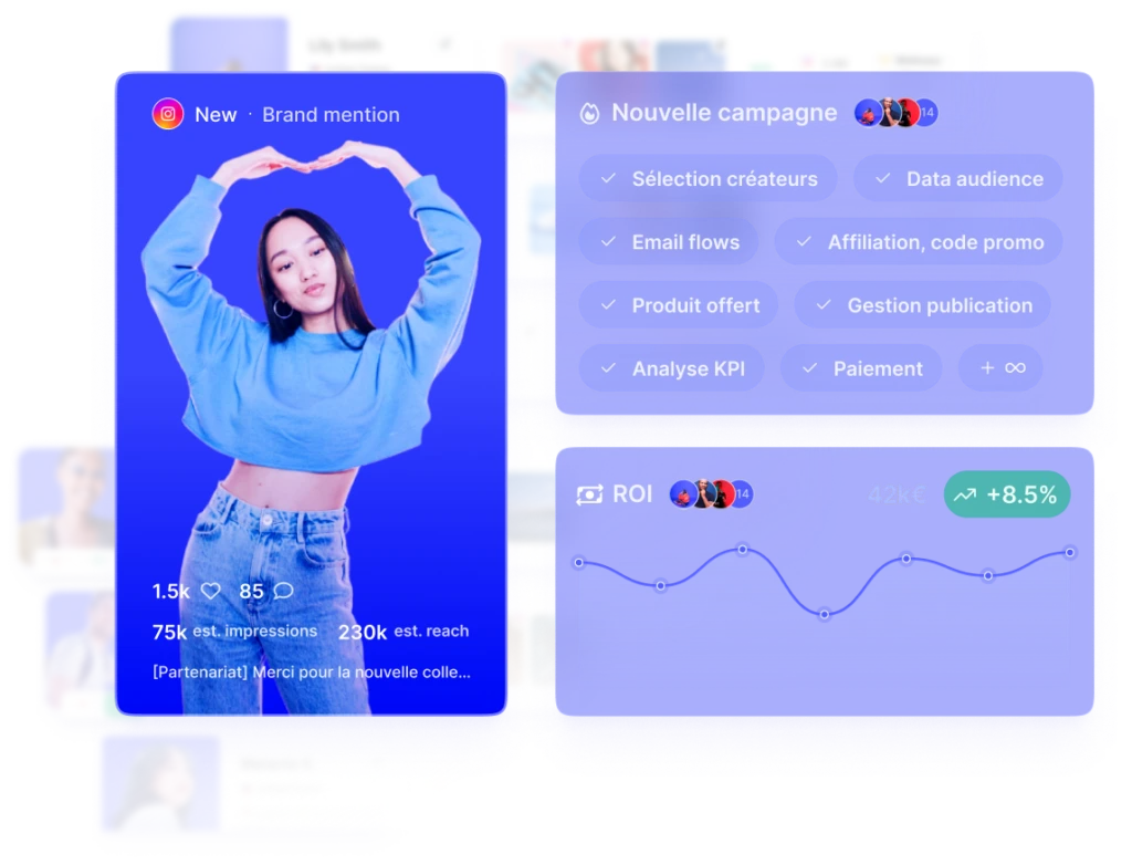 Illustration d'Upfluence, logiciel tout en un pour marketing d'influence