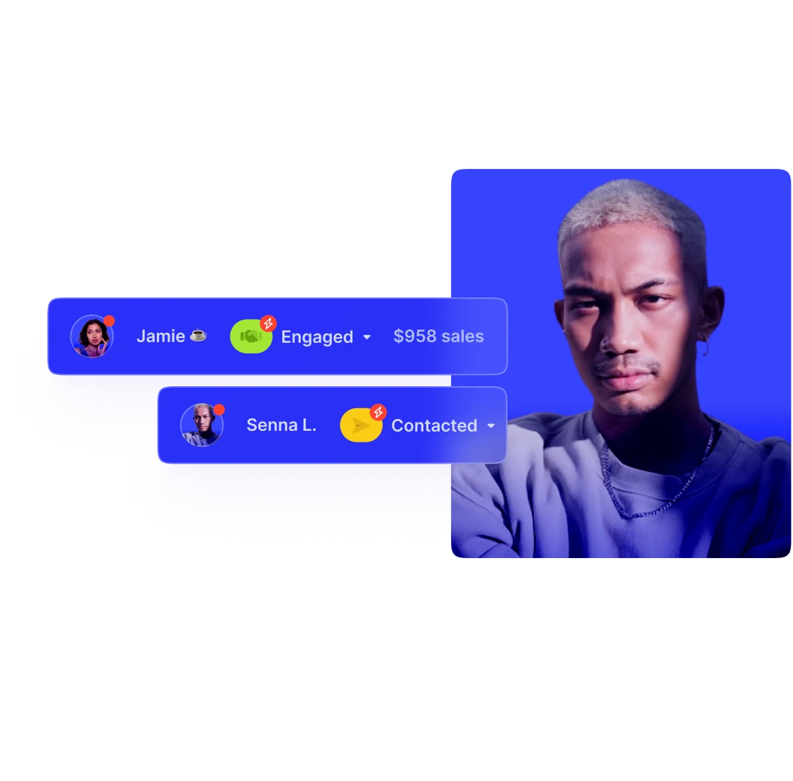 CRM de la vue Upfluence , sur un profil de créateur